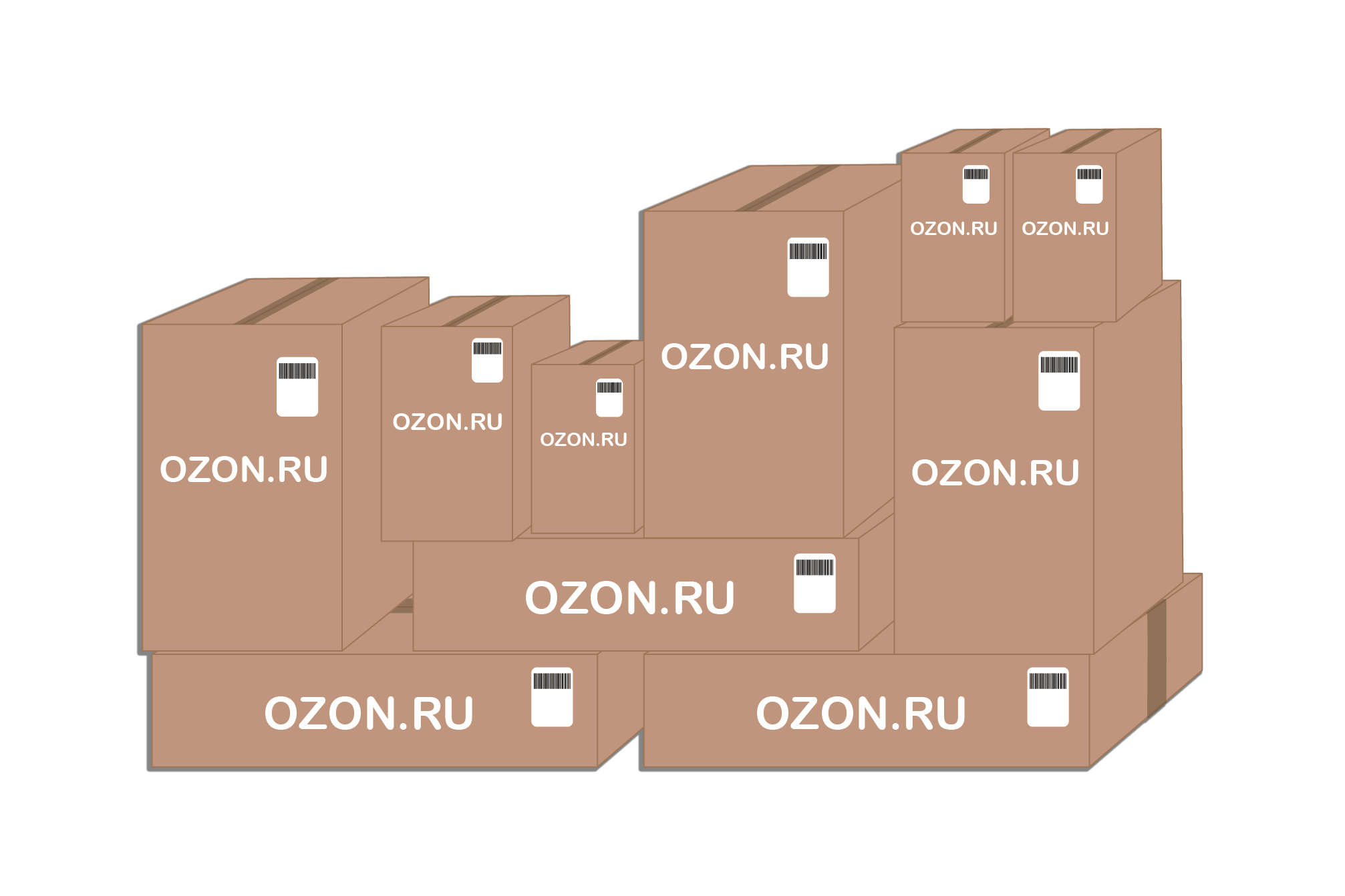 Упаковка для товаров озон pvlogistic ru. OZON упаковка товара. Упаковка товара для FBO. Размер коробки Озон. Этикетка на коробку Озон.
